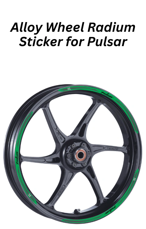 Alloy Wheel Radium Sticker Compatible with Pulsar | Made in Premium Radium with FPF (Fade Protection Film), Waterproof, Precut Sticker, Pack Of 12